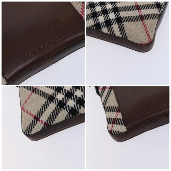 BURBERRY Nova Check Shoulder Bag Wool Beige - Picture 12 of 15